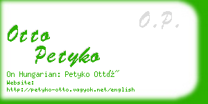 otto petyko business card